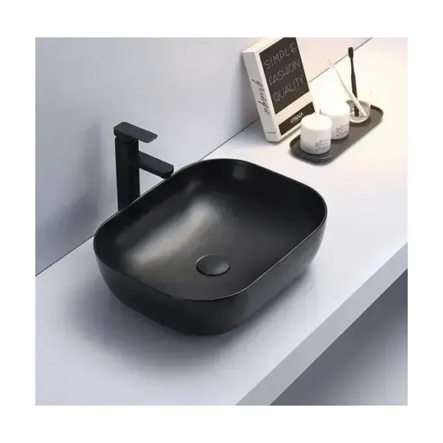 Накладная раковина CeramaLux NC 78104MB 49*39,5 черная матовая