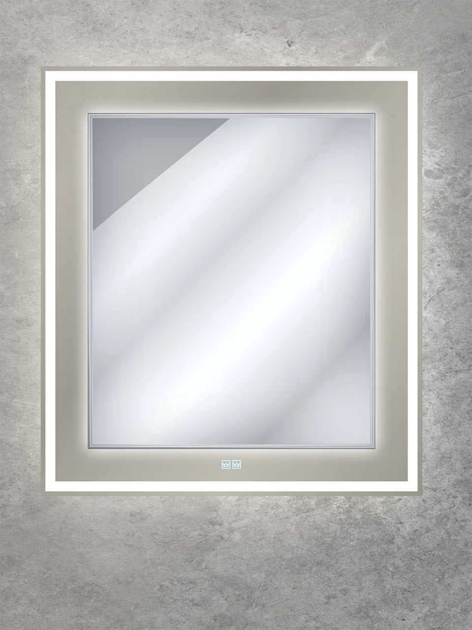 Зеркало со встроенной и контурной подсветками CEZARES CZR-SPC-RELAX-800-900-LED-TCH-GR