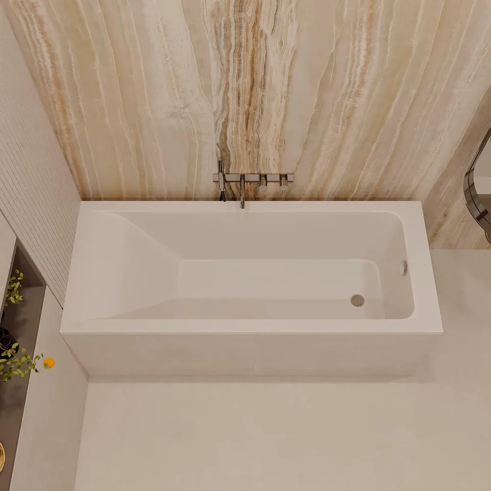 Ванна из искусственного камня Veconi SOLITA 150×70 см, белая глянцевая