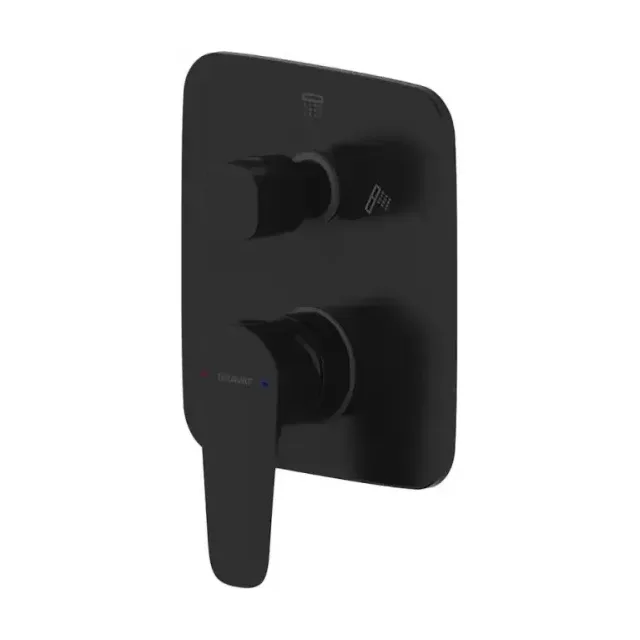 Смеситель Bravat Source Black (PB8173218BW-2-ENG+D982BW-B-ENG) для ванны и душа скрытый монтаж (2-функц) черный матовый (комплект)