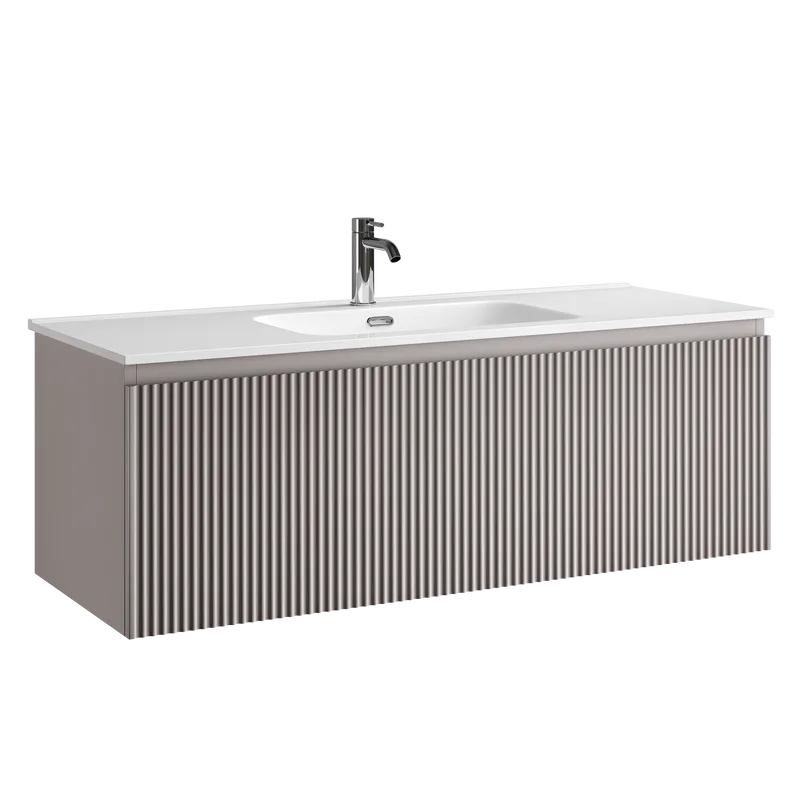 Тумба под раковину Sancos Сноб Р 1.0 (Snob R 1.0) SNR1.0120SM 120 см подвесная универсальная 1 ящик пыльная роза (doha soft)