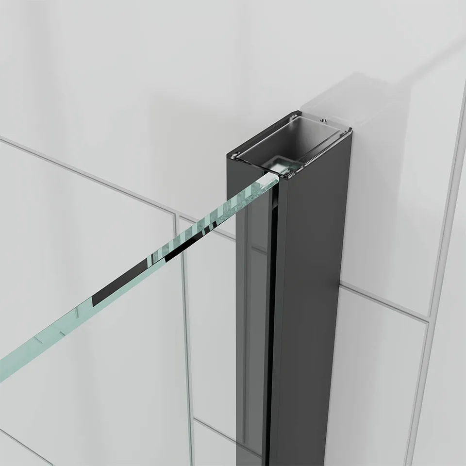 Боковая панель Veconi Ottimo SP B, 700х1900 черный матовый, стекло матовое