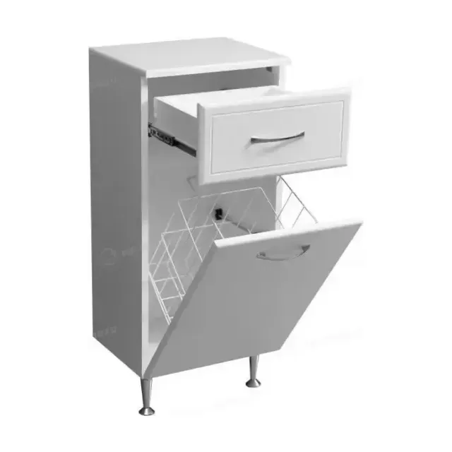 Комод Stella Polar Концепт 36 белый глянец с бельевой корзиной