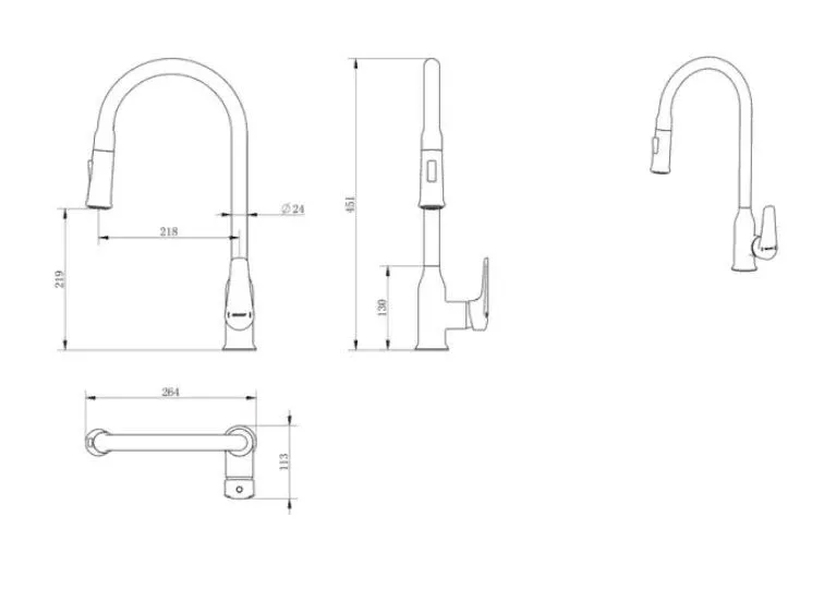 Смеситель Bravat Arden F7362395CP-ENG для кухни выдвижной излив