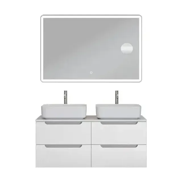 Комплект мебели BelBagno Этна (Etna) 120 белый матовый (столешница EK-120-2-BL, раковины BB1304)