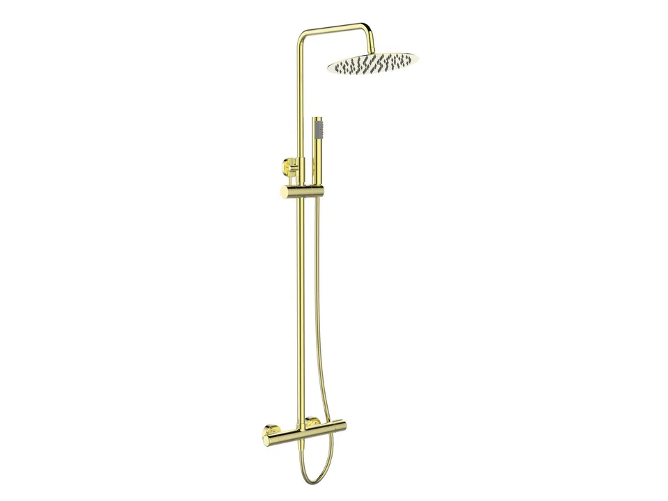 Душевая стойка со смесителем без излива BelBagno UNO UNO-DOCM-ORO