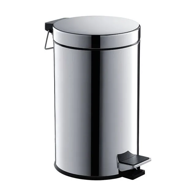 Корзина для мусора с педалью, 8л AQUATEK, полир. хром AQ4992CR