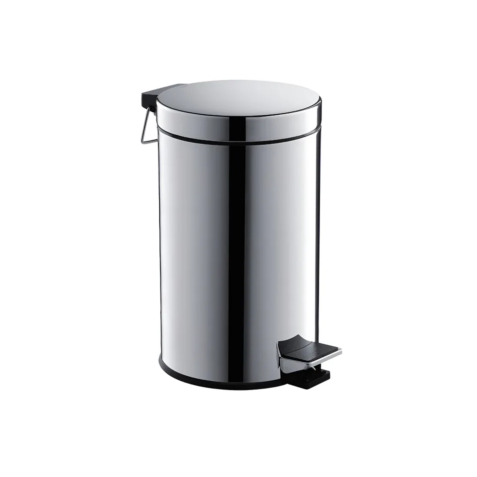 Корзина для мусора с педалью, 8л AQUATEK, полир. хром AQ4992CR