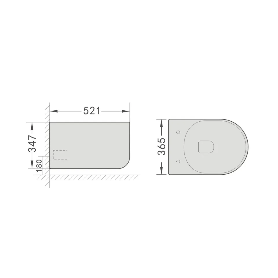 Унитаз подвесной Grossman Thin Rim GR-5602S (520х365х345) тонкий ободок,белый с тонкой крышкой,микролифт,1 место