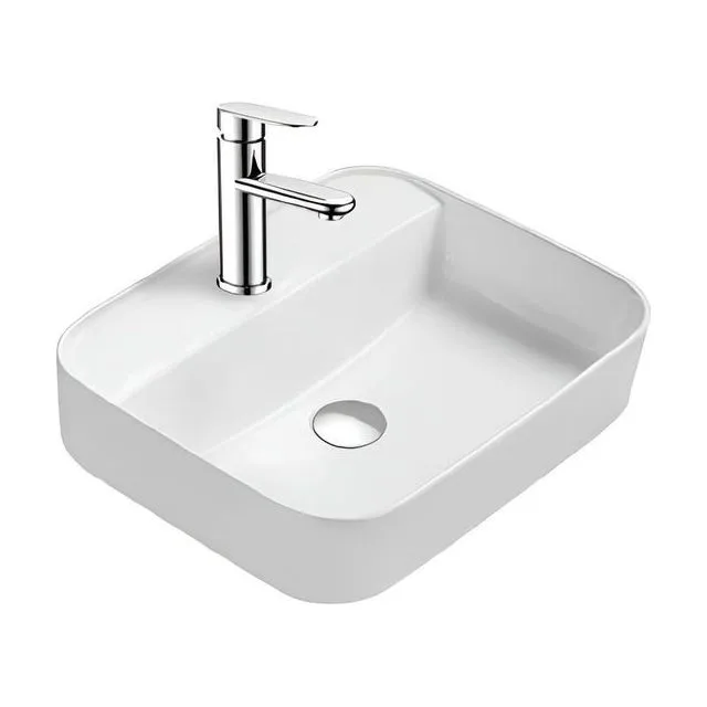 Раковина накладная для установки на столешницу AQUATEK ВЕГА AQ5506-MW 500*395*140, с отверстием под смеситель, матовый белый