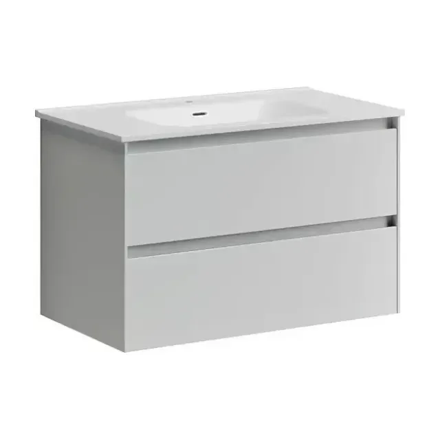 Тумба с раковиной Sancos Cento 80 белая глянцевая