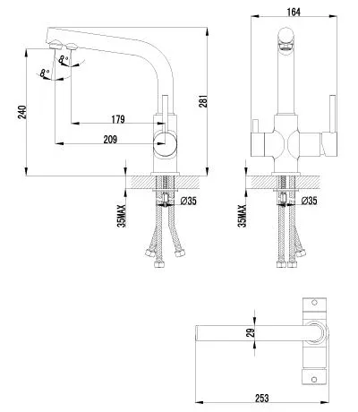 Смеситель Lemark Comfort для кухни с функцией подключения фильтра LM3061C