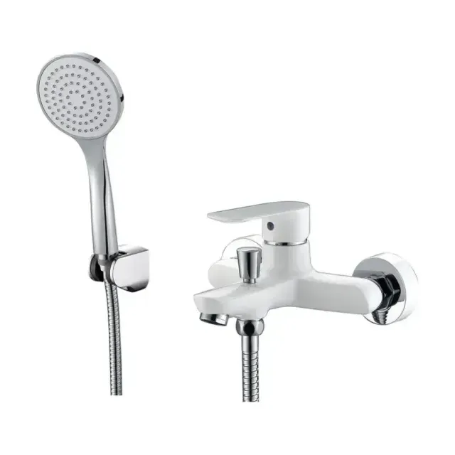 Смеситель ABBER Weiss Insel AF8012W для ванны и душа, белый/хром
