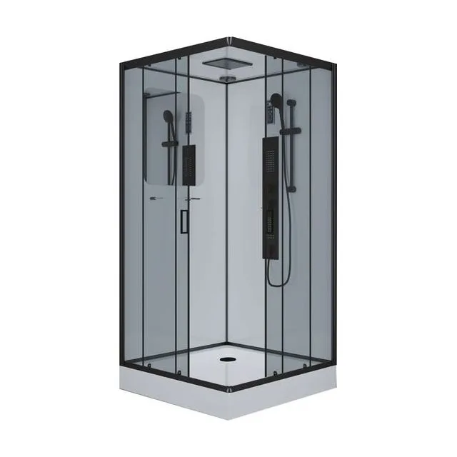 Душевая кабина Niagara Premium NG-6902-01GQ BLACK (100х100х210) низкий поддон(16 см),черный,стекло тонированное