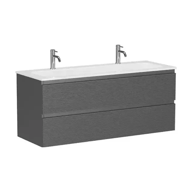 Тумба с раковиной Sancos Folk 120 Grey soft (два отверстия под смеситель)