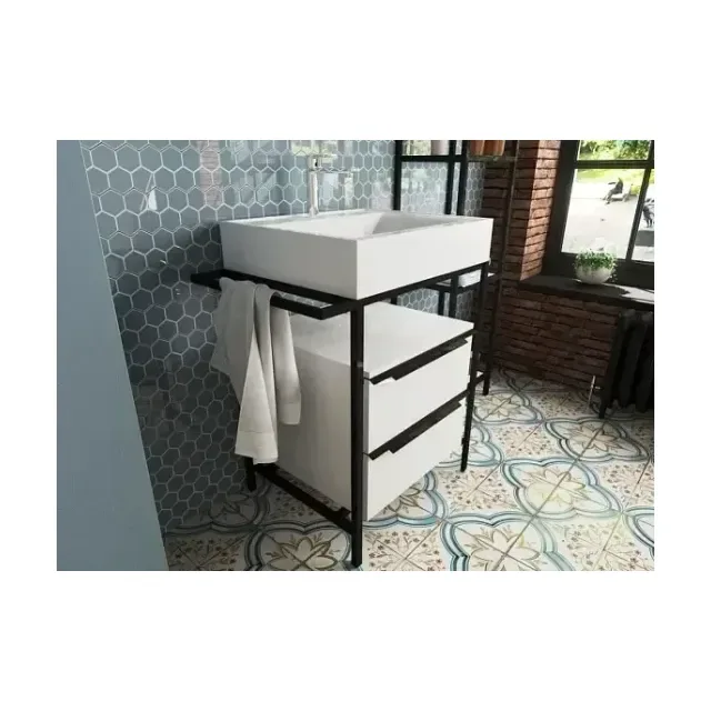 Тумба с раковиной Эстет Comfort Loft 59 белый глянец