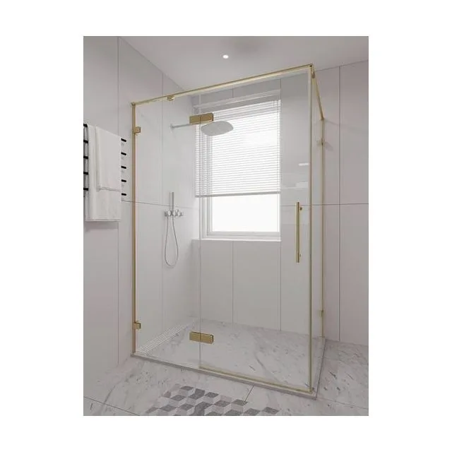 Боковая панель Veconi Premium Alassio SP G, 800x2000, брашированное золото, стекло прозрачное осветленное