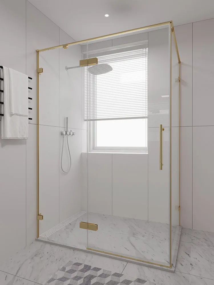 Боковая панель Veconi Premium Alassio SP G, 800x2000, брашированное золото, стекло прозрачное осветленное
