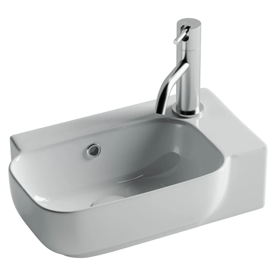 Раковина из сантехнического фарфора Ceramica Nova Элемент (Element) 40 см CN6074L подвесная цвет белый
