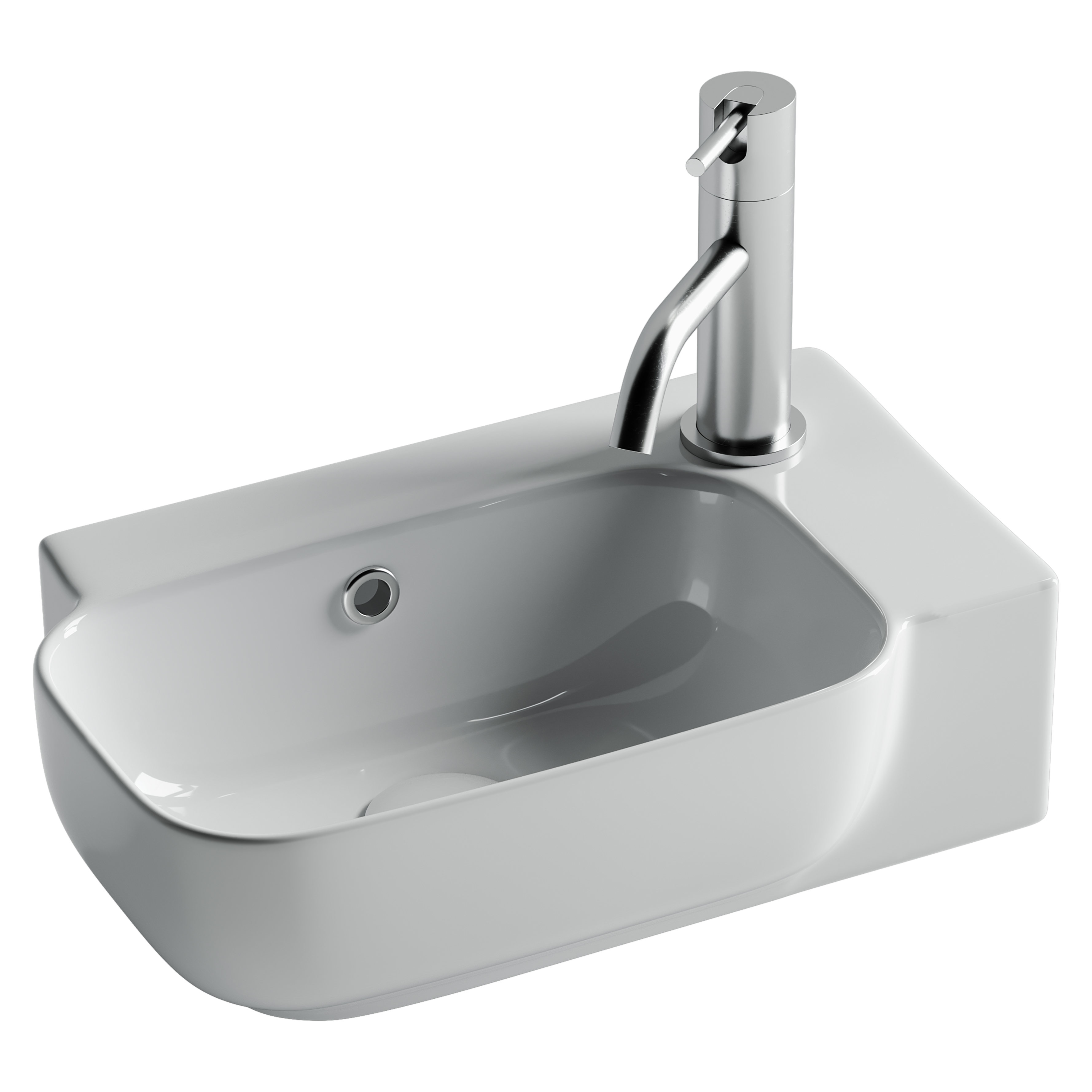 Раковина из сантехнического фарфора Ceramica Nova Элемент (Element) 40 см CN6074L подвесная цвет белый