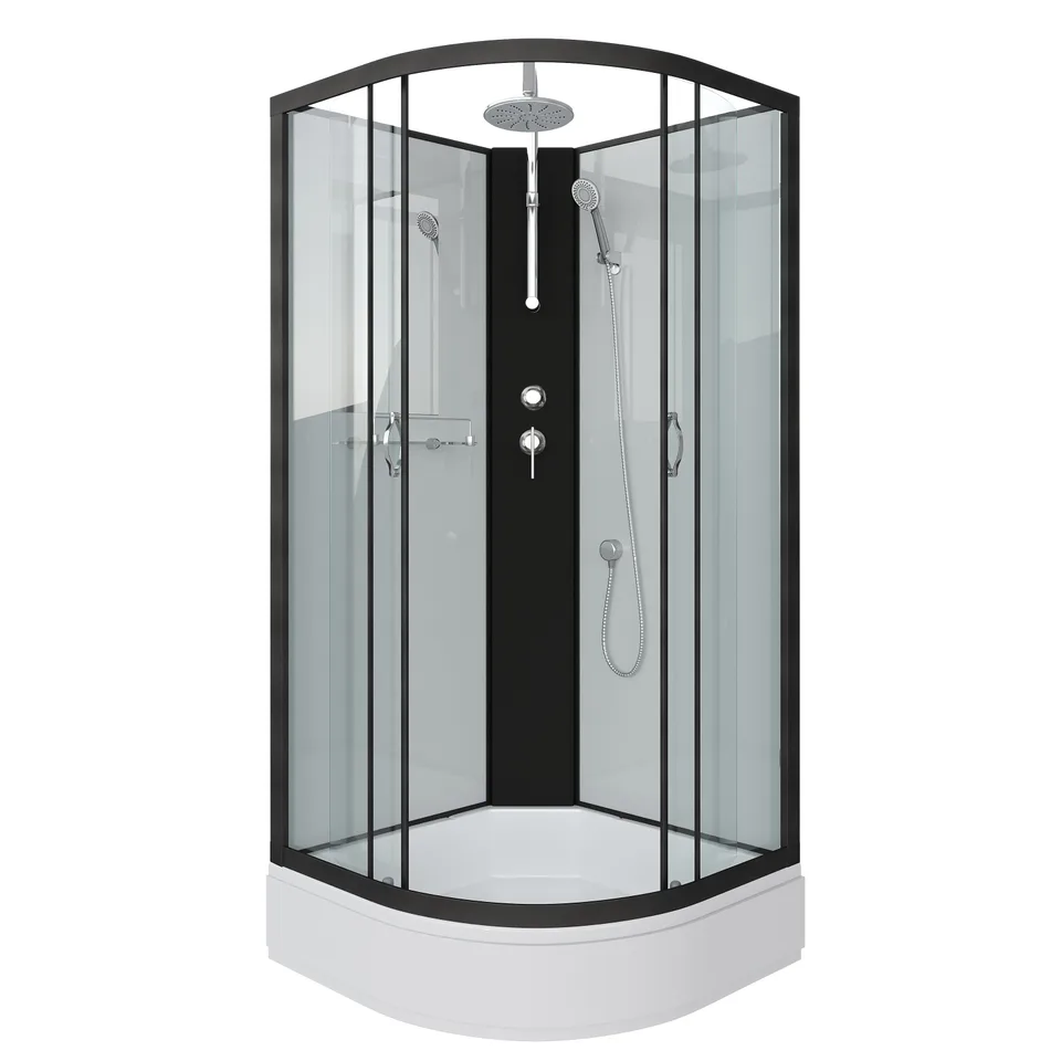 Душевая кабина Niagara Classic NG-6701-14BKT (90х90х210) средний поддон(26см),черный,стекло прозрачное,4 места