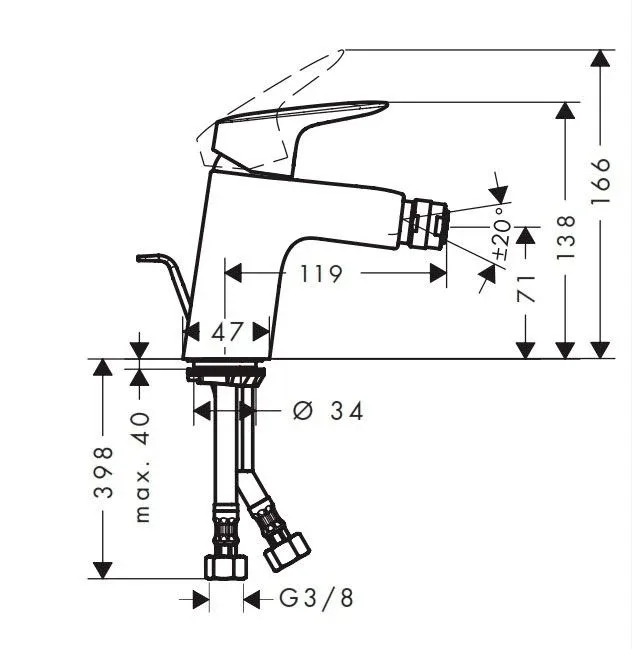 Смеситель Hansgrohe Logis 71204000 для биде