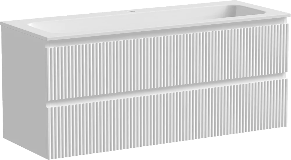 Тумба под раковину Sancos Сноб Р (Snob R) 120 см SNR120W настенная универсальная 2 ящика