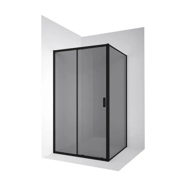 Душевое ограждение Ambassador Forsa 17022217ABB-110ABB (110х110х200) квадрат,черный,стекло тонированное,раздвижная