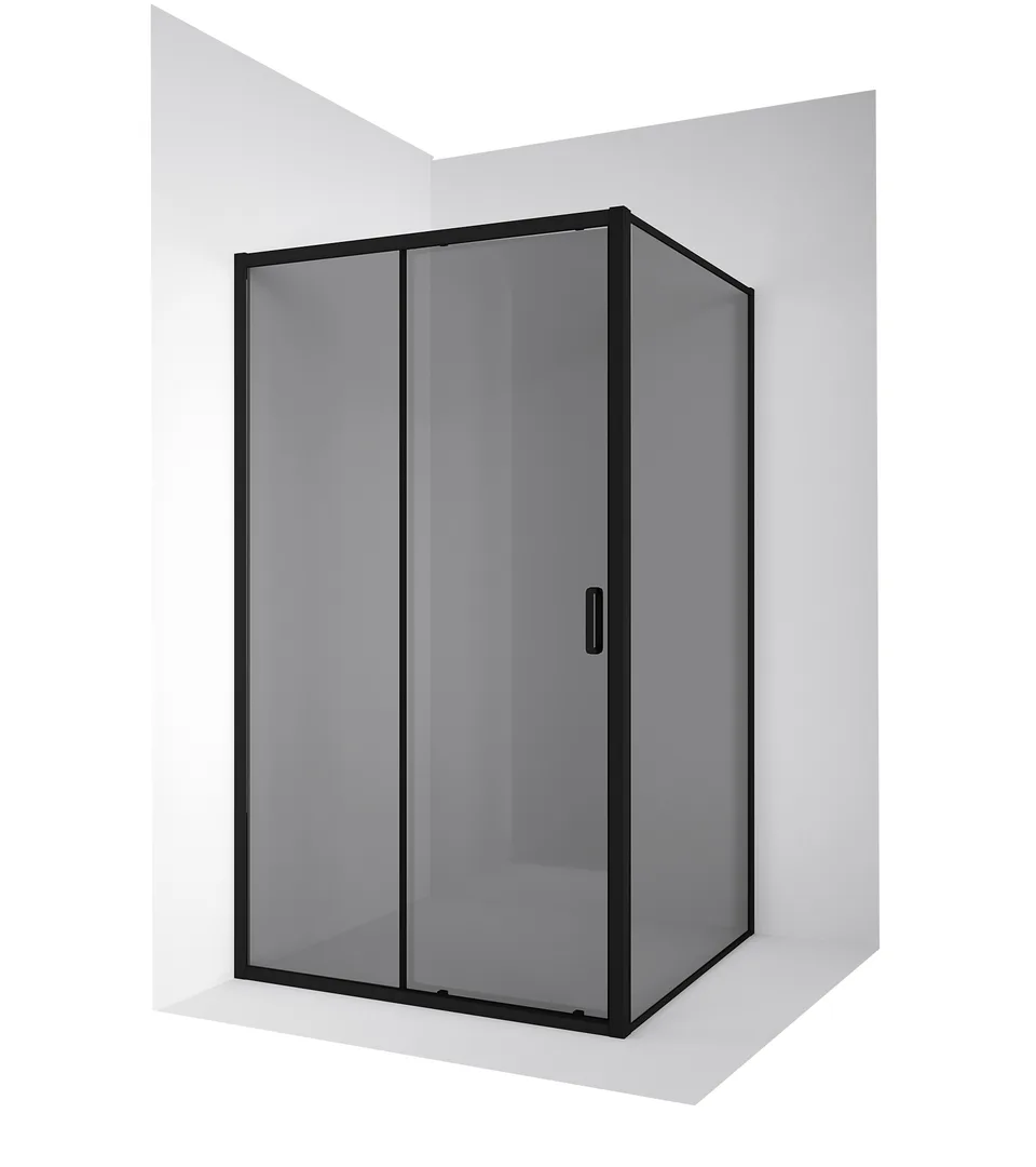 Душевое ограждение Ambassador Forsa 17022216ABB-110ABB (100х110х200) прямоугольник,черный,стекло тонированное,раздвижная,2 места