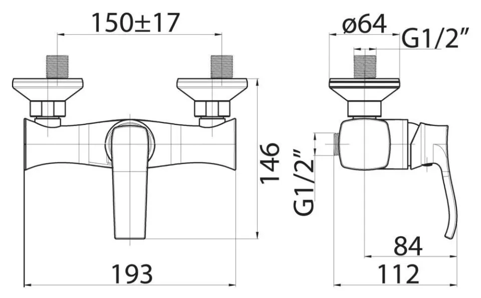 Смеситель BelBagno TRU-ESDM-CRM для душа