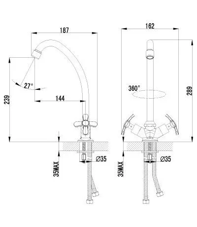 Смеситель Lemark Partner для кухни LM6544C