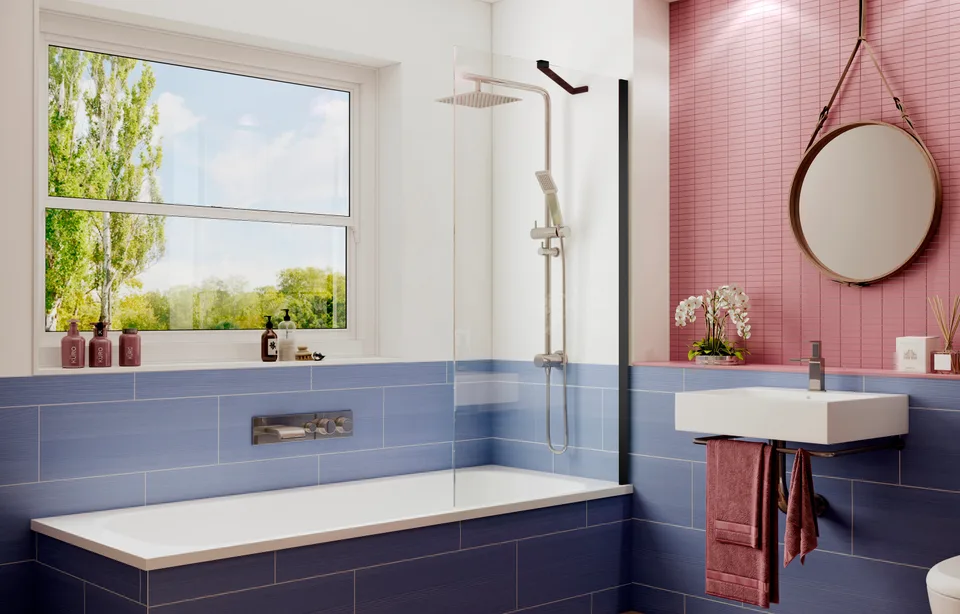 Шторка для ванны Ambassador Bath Screens 16041207 (80х140) черный,стекло прозрачное,неподвижное,1 место