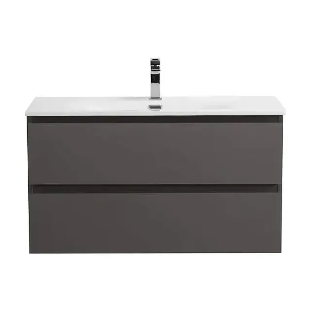 Тумба с раковиной BelBagno Крафт (Kraft) 100 темно-серая матовая (раковина BB-8099-100)