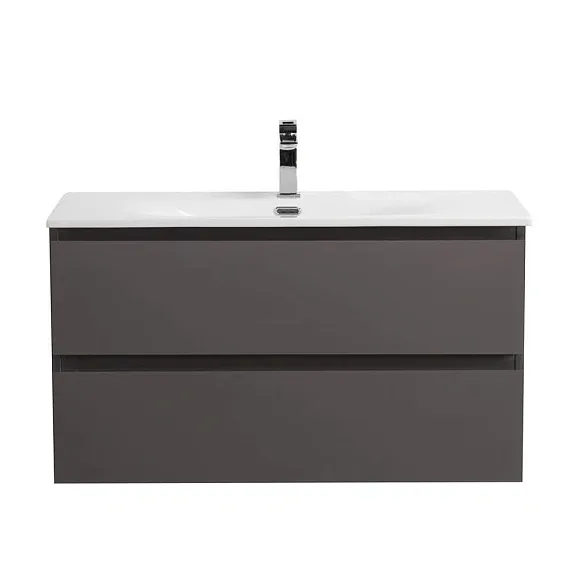 Тумба с раковиной BelBagno Крафт (Kraft) 100 темно-серая матовая (раковина BB-8099-100)