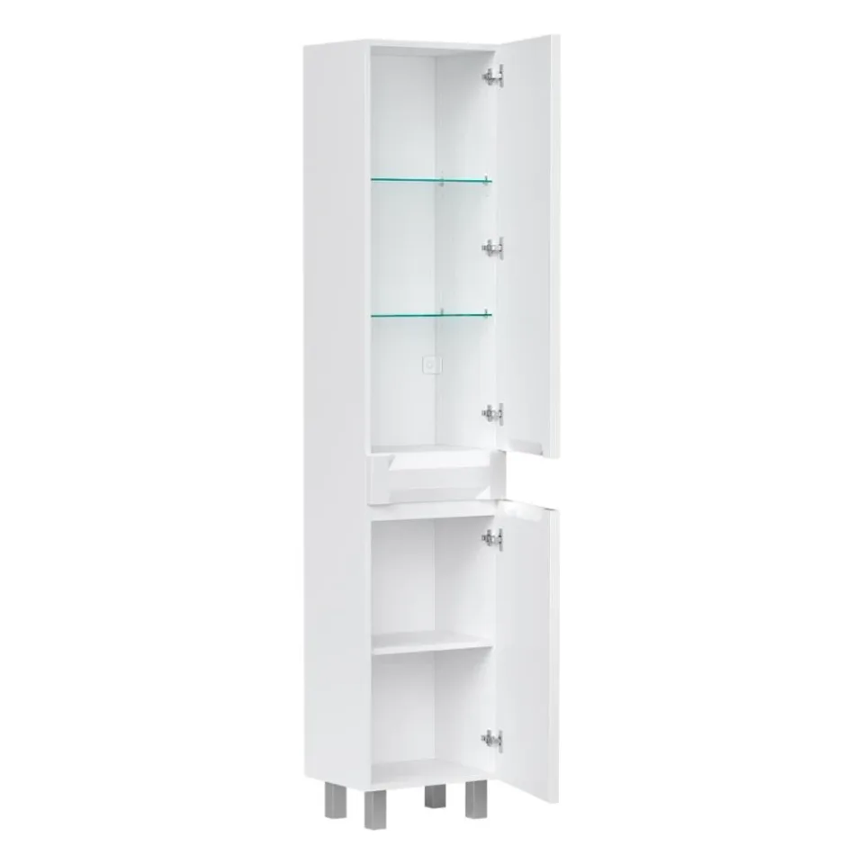 Пенал Equil Корнер/Corner 40 L/R напольный, глянцевый белый