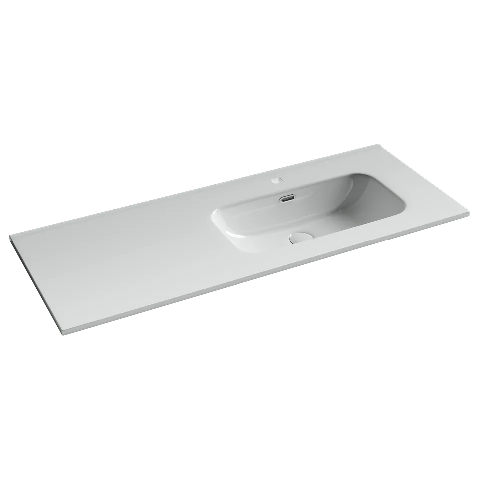 Раковина из сантехнического фарфора Ceramica Nova Элемент (Element) 121 см CN7006R накладная цвет белый