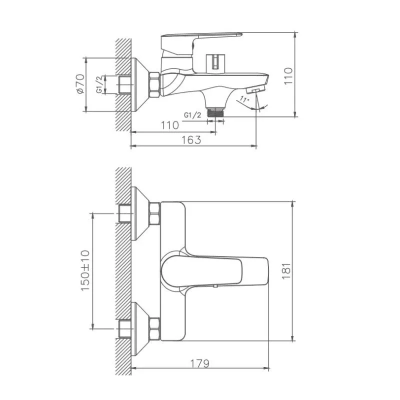 Смеситель Haiba HB60563 для ванны и душа