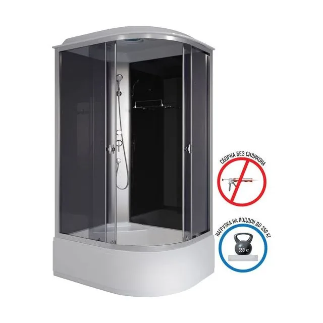 Душевая кабина Niagara Eco E120/80/40L/TN (120х80х215) высокий поддон(40см),стекло тонированное