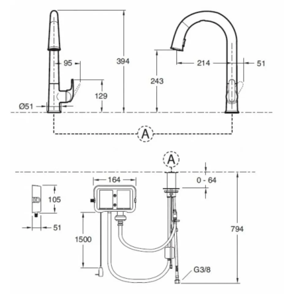 Сенсорный смеситель Jacob Delafon Sensate для кухни, сеть