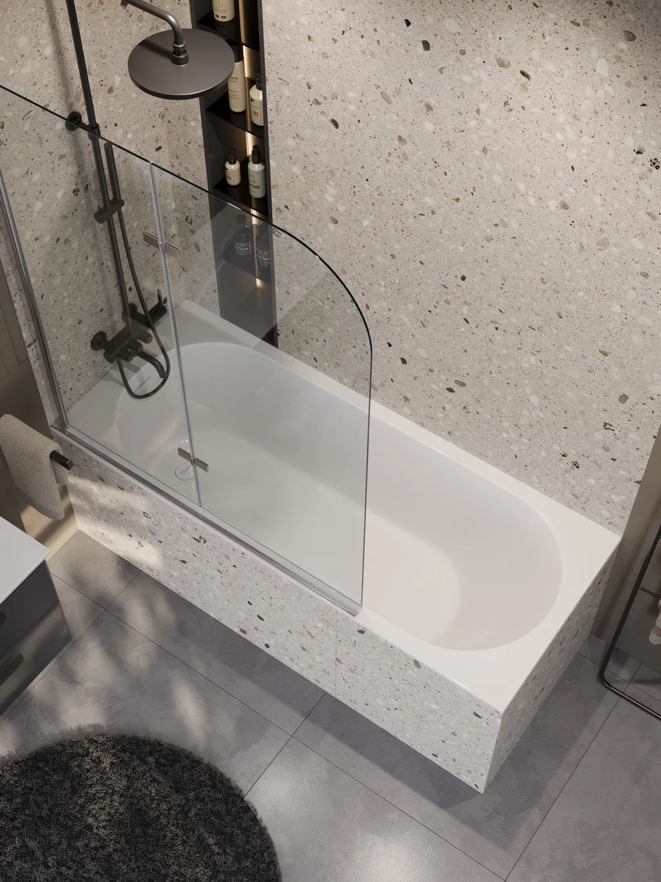 Ванна из искусственного камня Solid Surface встраиваемая CEZARES CZR-ECO-170-70-46-SSB