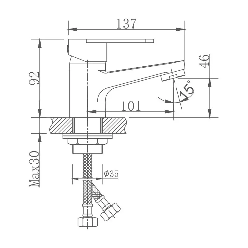 Смеситель Haiba HB10801-2 для раковины сатин матовый