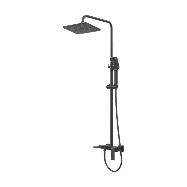 Душевая стойка Grossman Style 500.K35.05.210 с верхним душем,ручной лейкой и смесителем,черный матовый