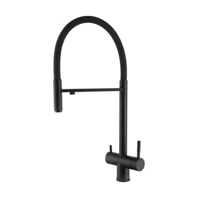 Смеситель ABBER Wasser Kreis AF81141B для кухни с подключением фильтра черный матовый