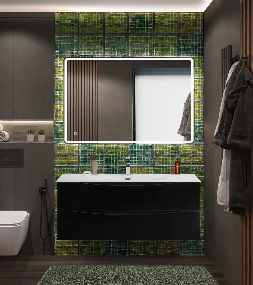 Тумба под раковину BelBagno Marino-Cer-N 120 черный глянец