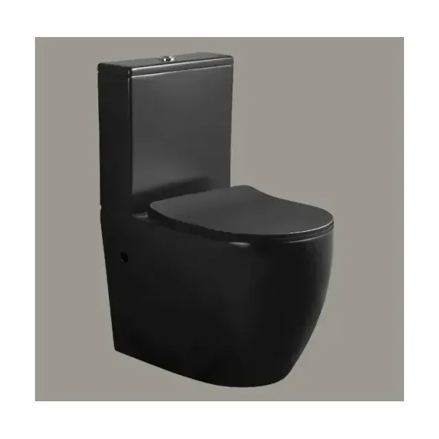 Унитаз-компакт Ceruttispa Orlter MB 37*60,5 черный матовый, безободковый с крышкой-сиденьем микролифт Slim