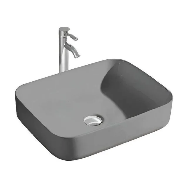 Раковина накладная для установки на столешницу AQUATEK ВЕГА AQ5515-MG 500*390*130, матовый серый