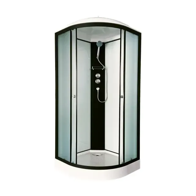 Душевая кабина AQUAPULSE 4122D 90*90*223 fabric white + black profile н/п
