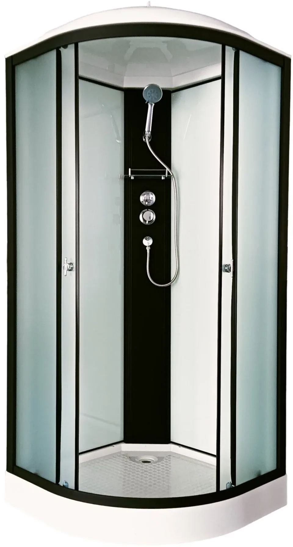Душевая кабина AQUAPULSE 4122D 90*90*223 fabric white + black profile н/п