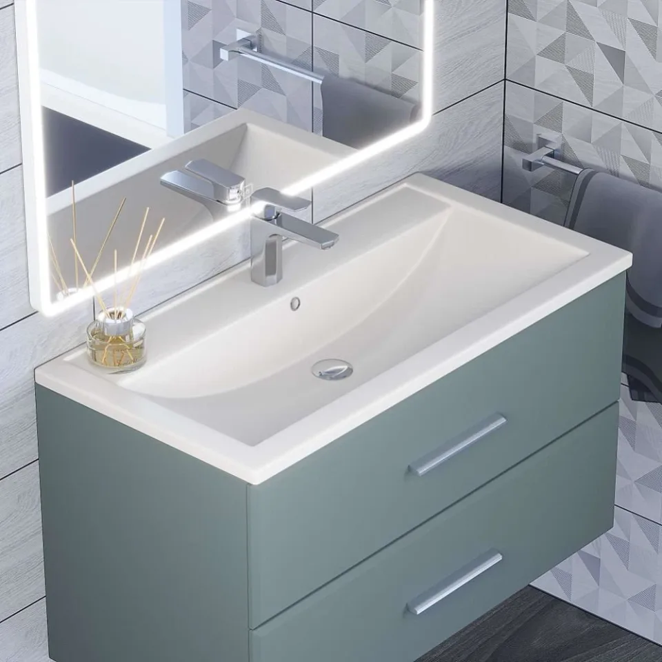 Встраиваемая раковина Uperwood Foster Quartz 90*45,5 белая матовая, жасмин