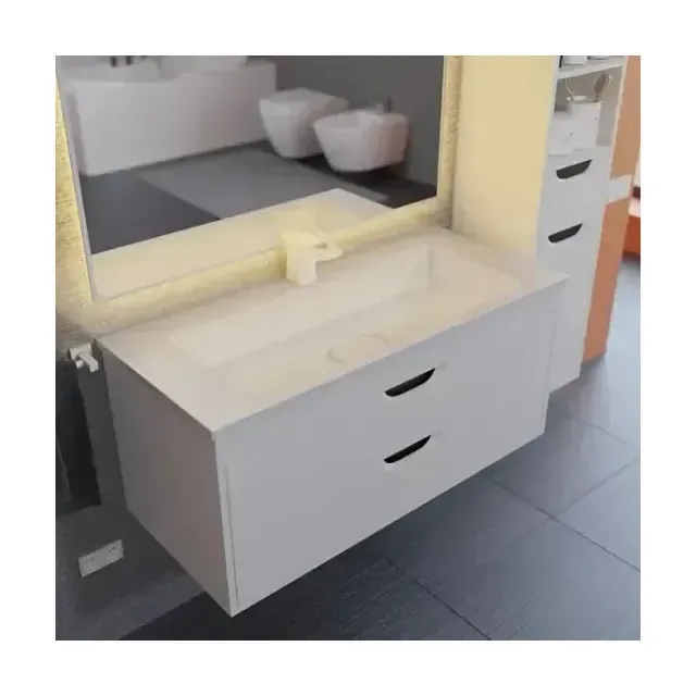 Тумба с раковиной Uperwood Modul 100 белая/графит матовая